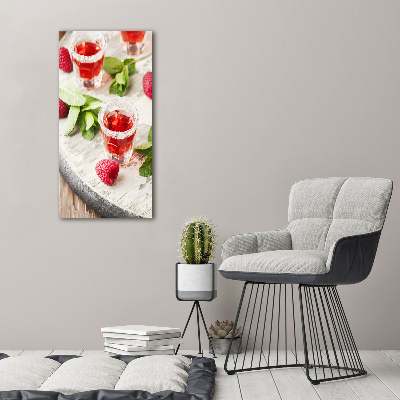 Acrylbild vertikal Himbeeren und Getränke