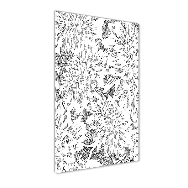 Modernes Acrylbild vertikal Pfingstrosen