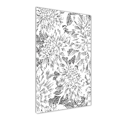 Modernes Acrylbild vertikal Pfingstrosen