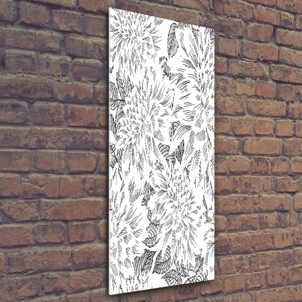 Modernes Acrylbild vertikal Pfingstrosen