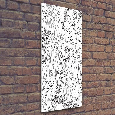 Modernes Acrylbild vertikal Pfingstrosen