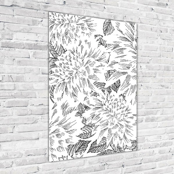 Modernes Acrylbild vertikal Pfingstrosen