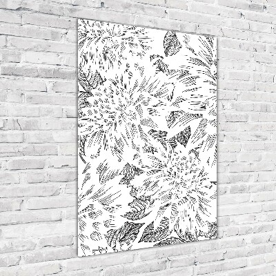 Modernes Acrylbild vertikal Pfingstrosen