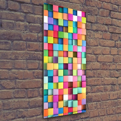 Modernes Acrylbild vertikal Abstraktionsquadrate