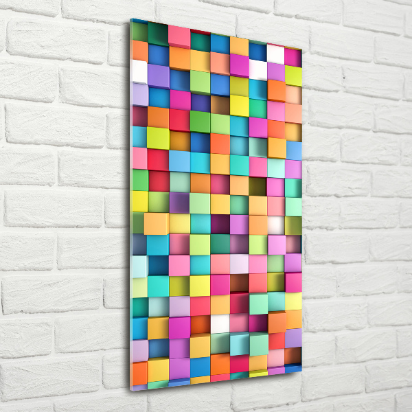 Modernes Acrylbild vertikal Abstraktionsquadrate