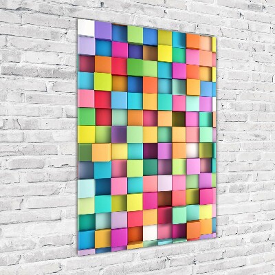 Modernes Acrylbild vertikal Abstraktionsquadrate