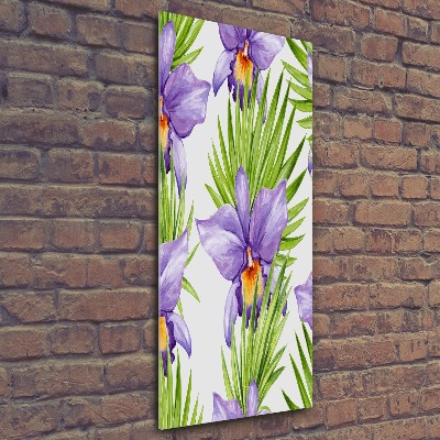 Acrylbild vertikal Orchideen und Palmen