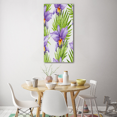 Acrylbild vertikal Orchideen und Palmen