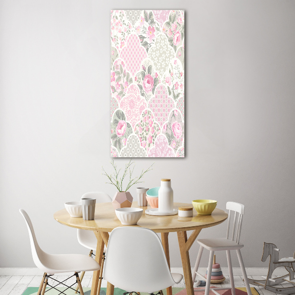 Modernes Acrylbild vertikal Rosen