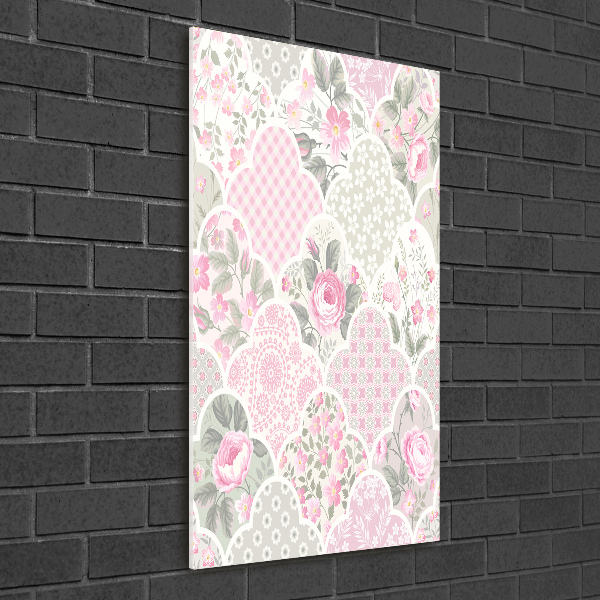 Modernes Acrylbild vertikal Rosen