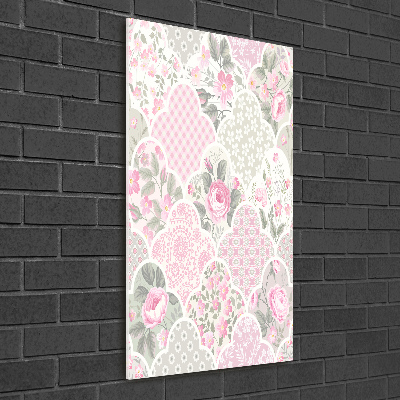 Modernes Acrylbild vertikal Rosen