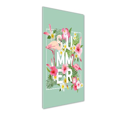 Acrylbild vertikal Urlaub und Flamingos