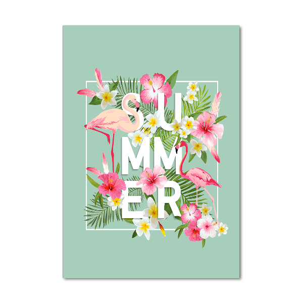 Acrylbild vertikal Urlaub und Flamingos
