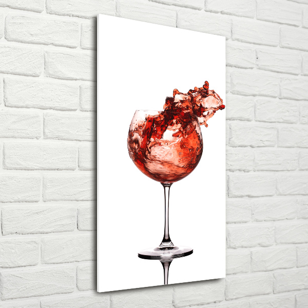 Modernes Acrylbild vertikal Ein Glas Wein