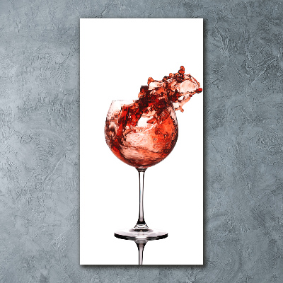 Modernes Acrylbild vertikal Ein Glas Wein