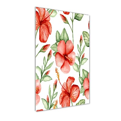 Acrylbild vertikal Tropische Blumen