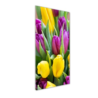 Bild auf Acrylglas vertikal Bunte Tulpen