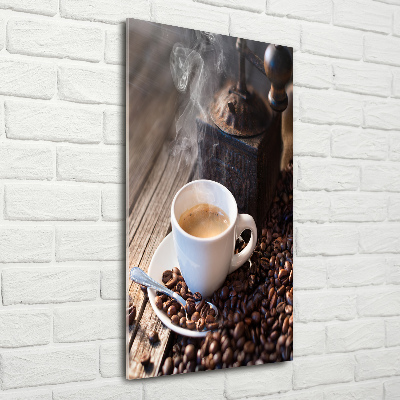 Modernes Acrylbild vertikal Eine Tasse Kaffee