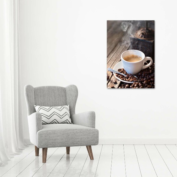 Modernes Acrylbild vertikal Eine Tasse Kaffee