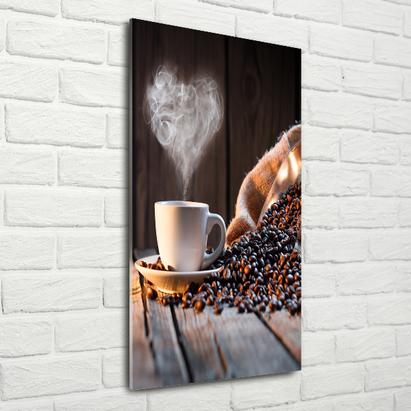 Acrylbild vertikal Eine Tasse Kaffee