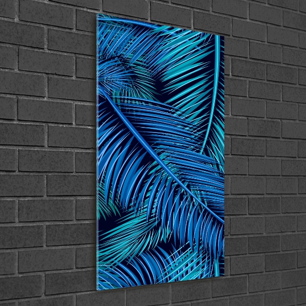 Modernes Acrylbild vertikal Palmenblätter