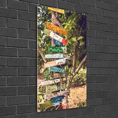Bild auf Acrylglas vertikal Wegweiser