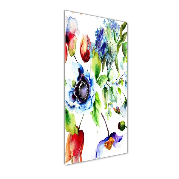 Acrylbild vertikal Wildblumen