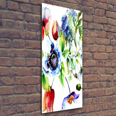 Acrylbild vertikal Wildblumen