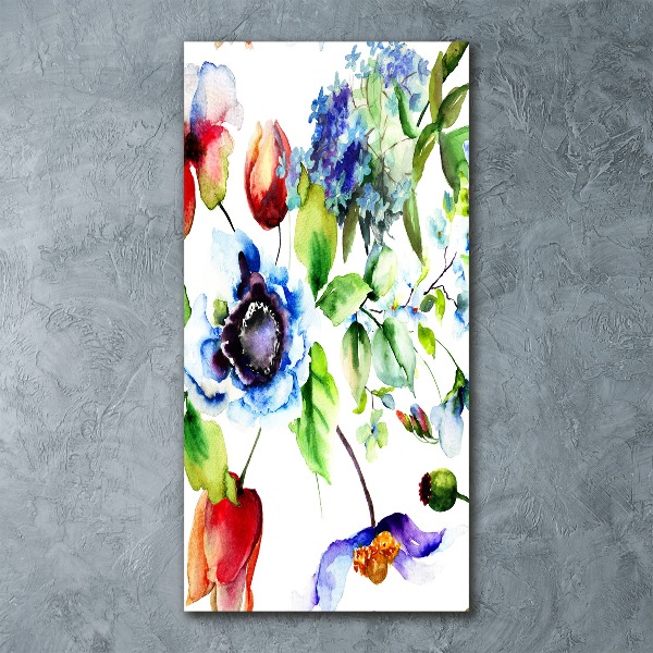 Acrylbild vertikal Wildblumen