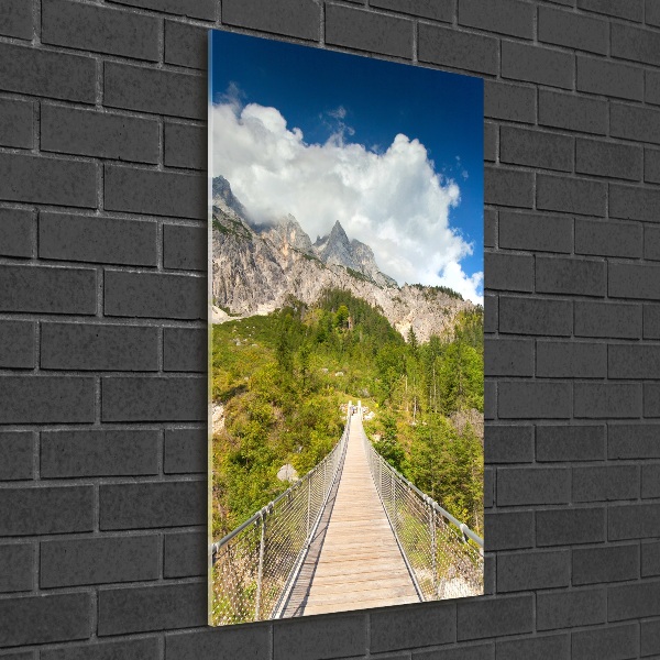 Acrylbild vertikal Hängebrücke
