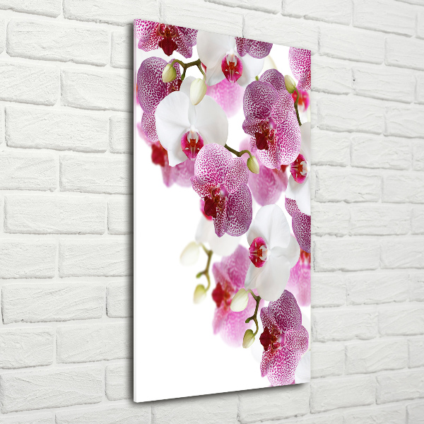 Modernes Acrylbild vertikal Orchidee