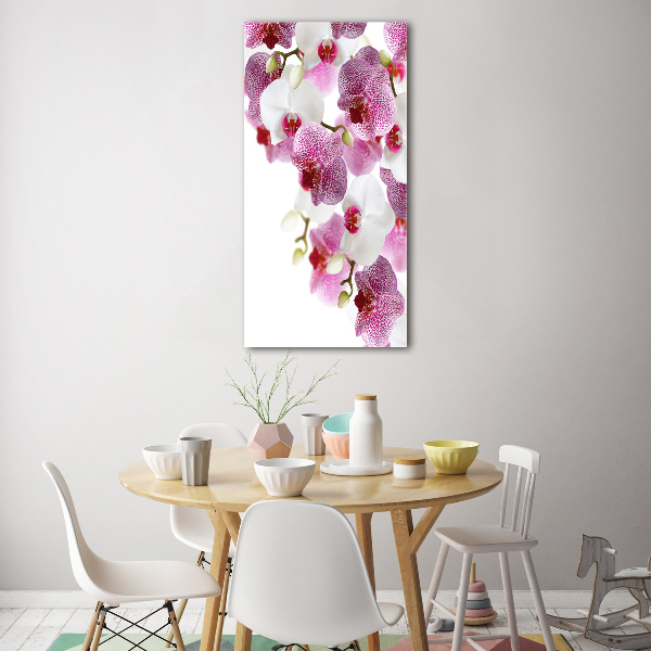 Modernes Acrylbild vertikal Orchidee