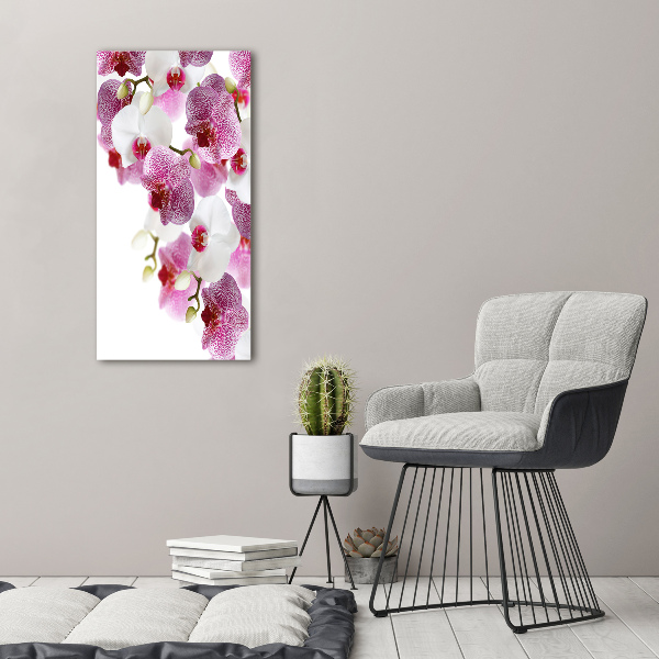 Modernes Acrylbild vertikal Orchidee