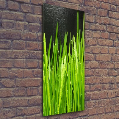 Modernes Acrylbild vertikal Grashalme