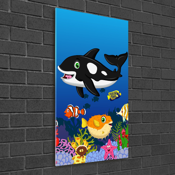 Modernes Acrylbild vertikal Unterwasserwelt