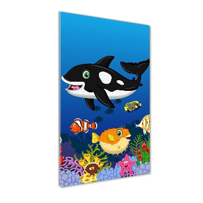 Modernes Acrylbild vertikal Unterwasserwelt