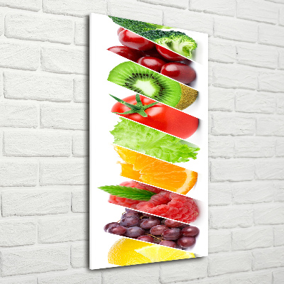 Modernes Acrylbild vertikal Gemüse und Obst
