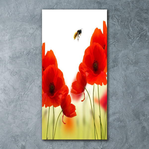 Modernes Acrylbild vertikal Wildmohn