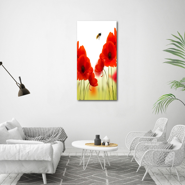 Modernes Acrylbild vertikal Wildmohn