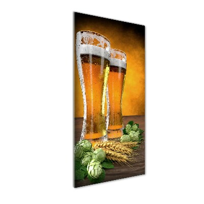 Modernes Acrylbild vertikal Zwei Gläser Bier