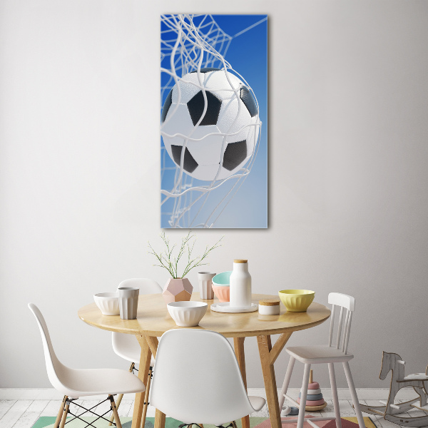 Acrylbild vertikal Der Ball ist im Tor