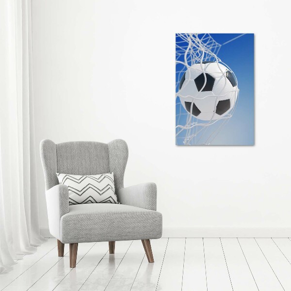 Acrylbild vertikal Der Ball ist im Tor