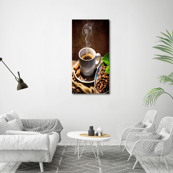 Acrylbild vertikal Eine Tasse Kaffee