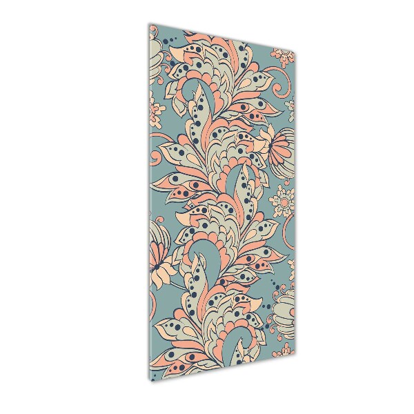 Modernes Acrylbild vertikal Ethnische Blumen