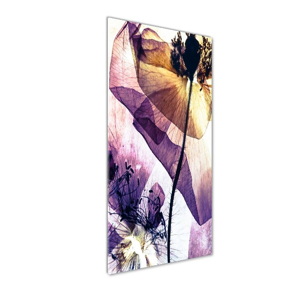 Acrylbild vertikal Mohnblumen