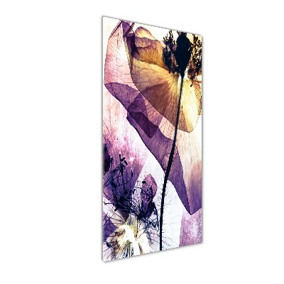 Acrylbild vertikal Mohnblumen