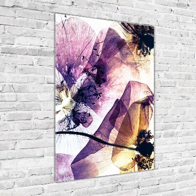 Acrylbild vertikal Mohnblumen