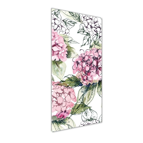Acrylbild vertikal Hortensie