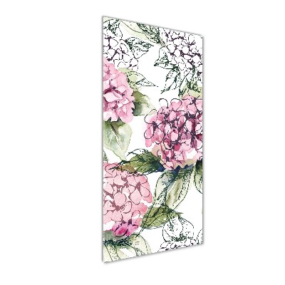 Acrylbild vertikal Hortensie