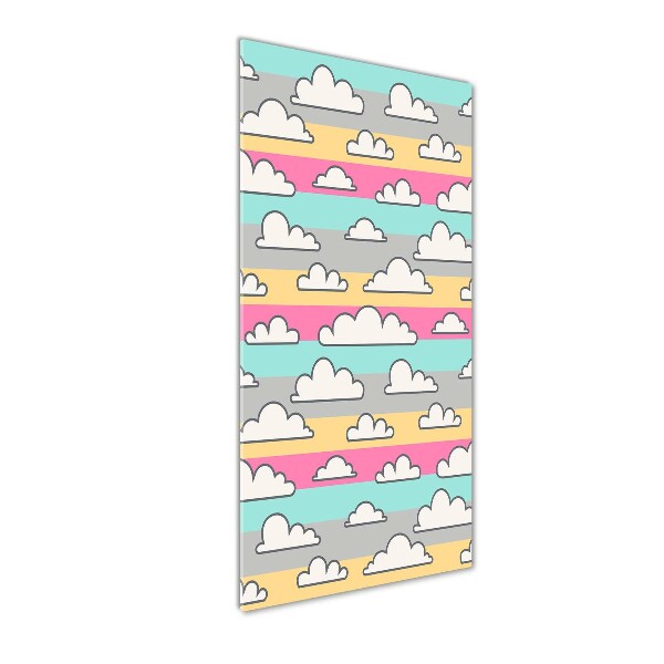 Modernes Acrylbild vertikal Bunter Wolkenhintergrund